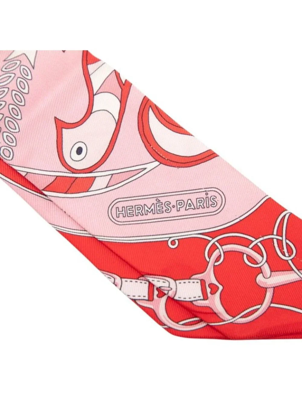 Hermes Twilly Ethnology Folkror Scarf Pink Silk - Picture 3 of 7